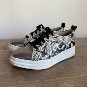 Naturalizer Snake Print Sneakers with Black and Silver Accents